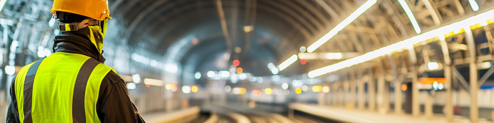 Bright high-speed train approach in modern railway station Gener