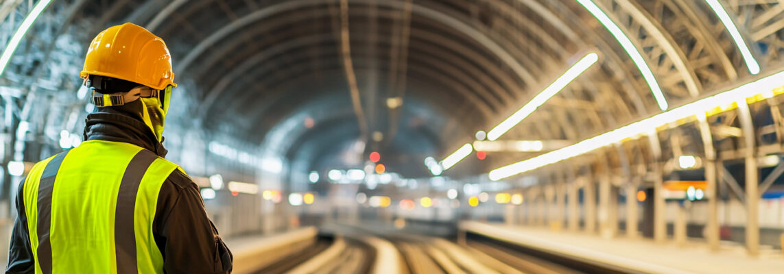 Bright high-speed train approach in modern railway station Gener